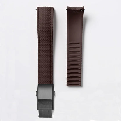 Bracelet de montre en caoutchouc fluoré FKM 18/19/20/21/22/24 mm avec boucle déployante universelle pour hommes, bracelet de remplacement CTS pour Seiko et Omega