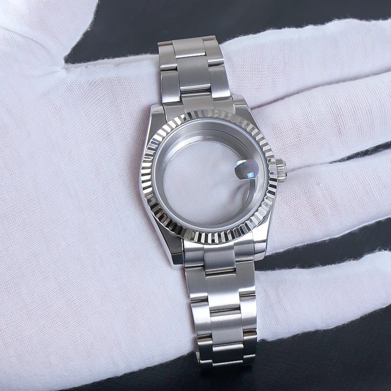 NH35 Watch Accessories, 36mm/39mm Stainless Steel Watch Case for Seiko NH35 NH38 NH36, 28.5mm Movement, Datejust Oyster Dial, Parts