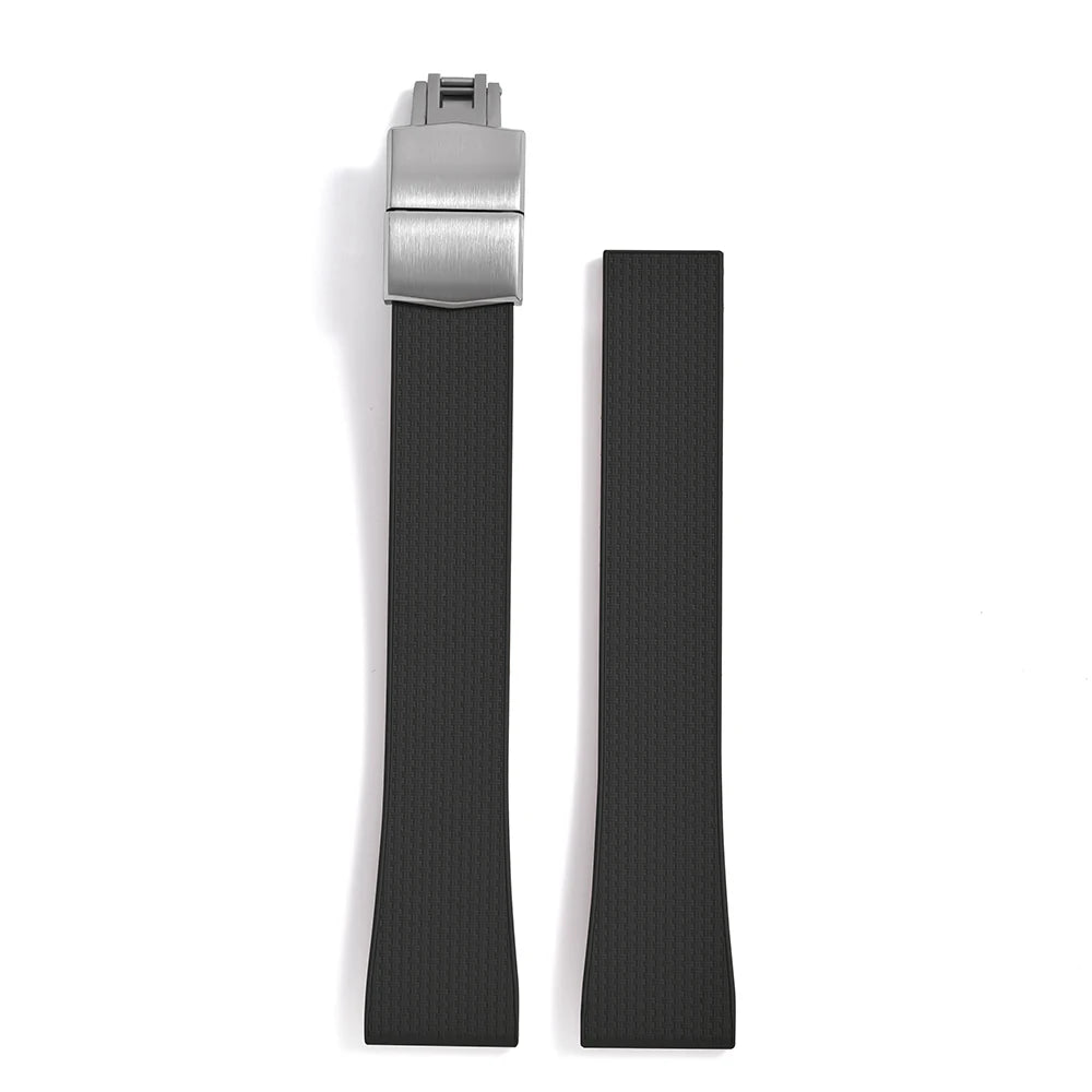 Original Stripess CTS FKM 20mm rubber watch strap for d-elug FKM CTS quick release watch strap silver butterfly buckle cut to size