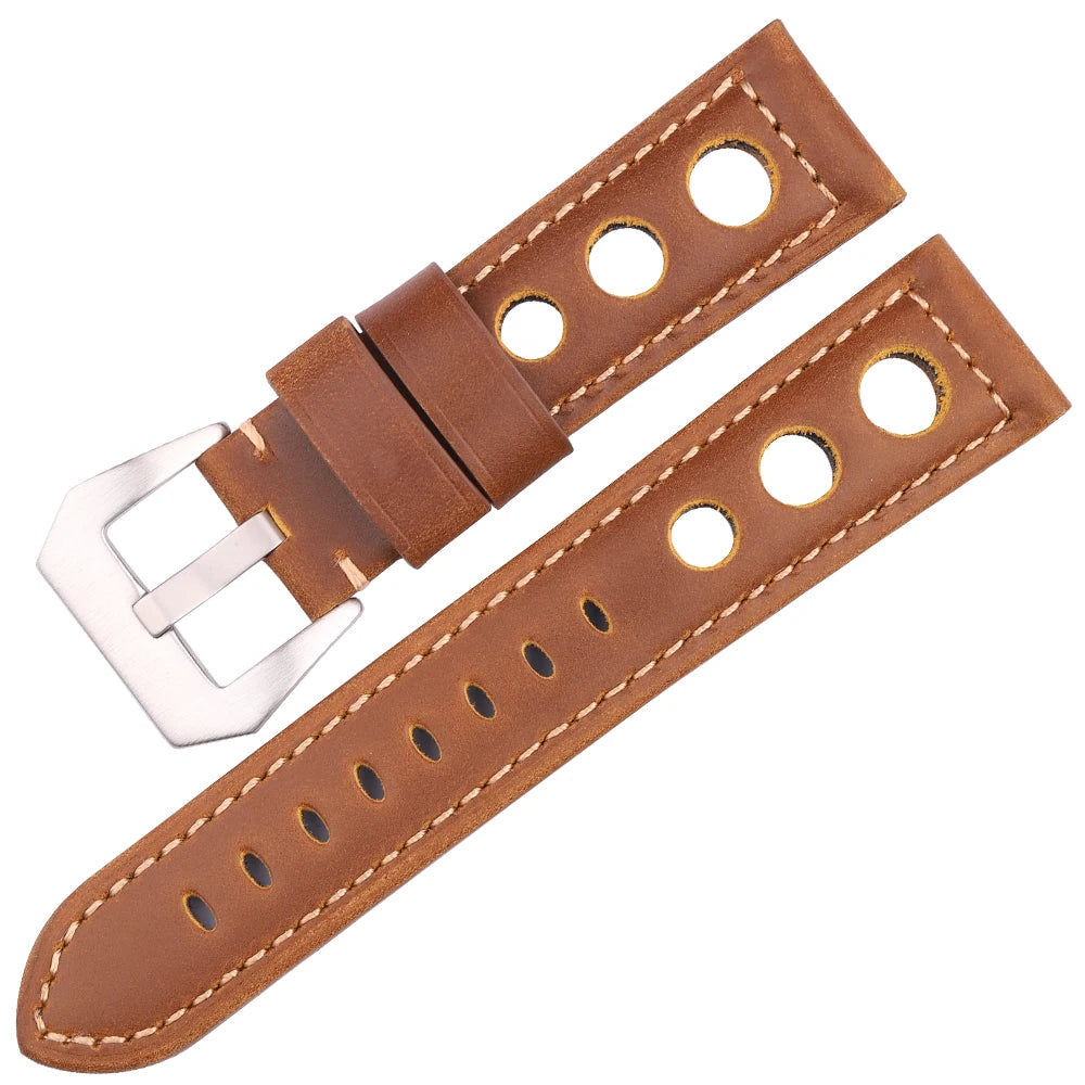 4 couleurs peau de vache bracelet de montre Vintage en cuir véritable 20mm 22mm 24mm bracelet de montre femmes hommes mode bracelet de montre ceinture avec boucle ardillon