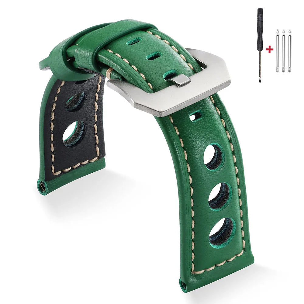 Bracelet de montre Vintage en cuir de vache, 20mm 22mm 24mm 26mm, bracelet de montre en cuir véritable pour femmes et hommes, ceinture avec boucle ardillon
