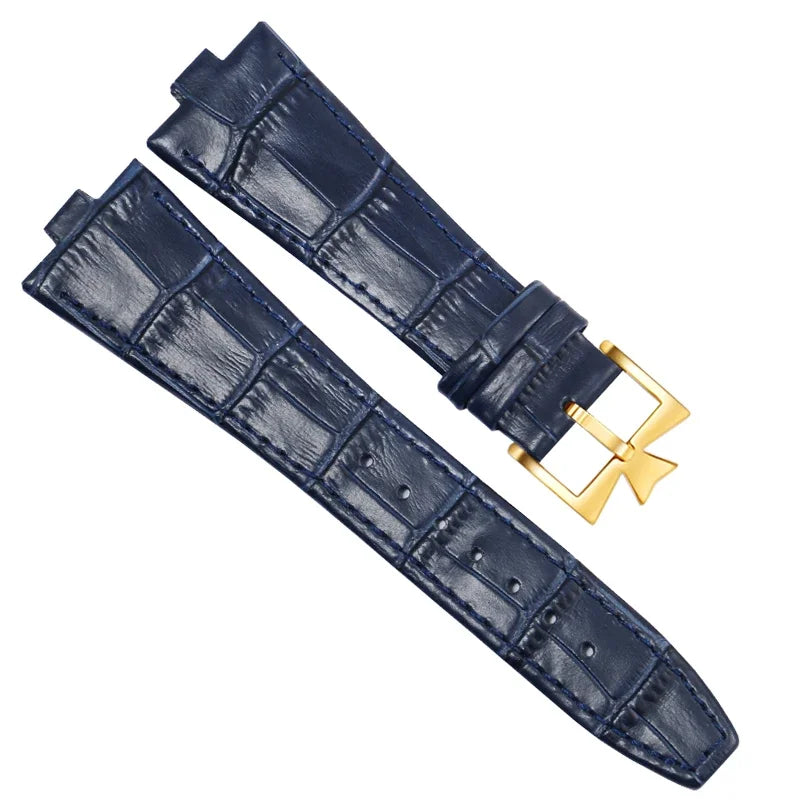 Echtleder-Uhrenarmband für Vacheron Constantin OVERSEAS, Serie 4500V 5500V P47040, Edelstahlstruktur, Herren-Uhrenarmband, 25x8