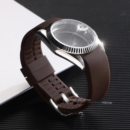 Bracelet en caoutchouc à extrémité incurvée, 20mm 22mm, en Silicone, pour Seiko, Bracelet de Sport étanche pour Rolex, haute qualité