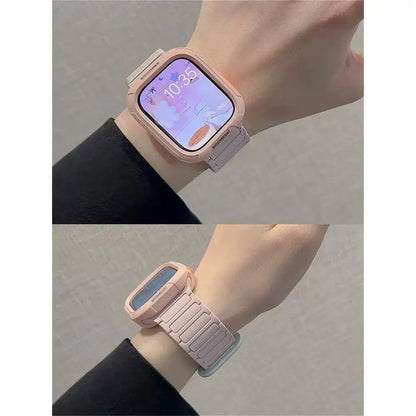 Bracelet magnétique en silicone + étui pour Apple Watch 49mm 46mm 45mm 44mm 41 40 42 Correa Band pour Watch Series 10 9 8 7 SE 6 5 4