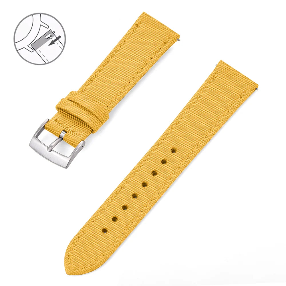 Bracelet de Montre Rapide Tissu et Cuir - Boucle ardillon - Universel