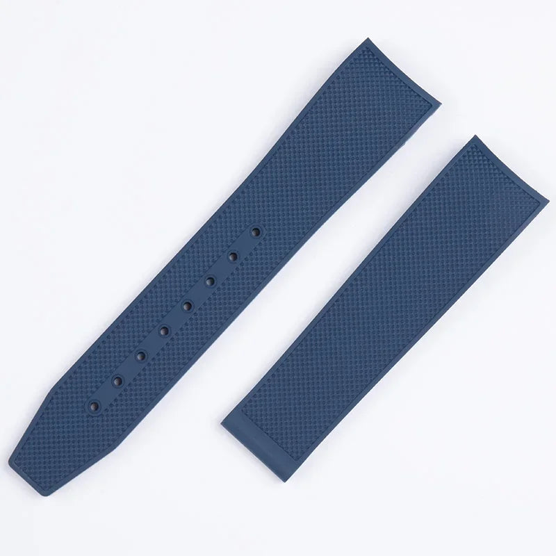 Cinturino per orologio Longines HydroConquest L3.781/782/642/742, chiusura deployante, nuovo, estremità curva 21 mm, caucciù fluorurato FKM