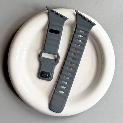 Bracelet en silicone irrégulier pour Apple Watch Ultra 49mm 40mm 41mm 44mm 45mm 46mm Correa Bracelet iWatch Series 11 10 9 8 7 6 SE