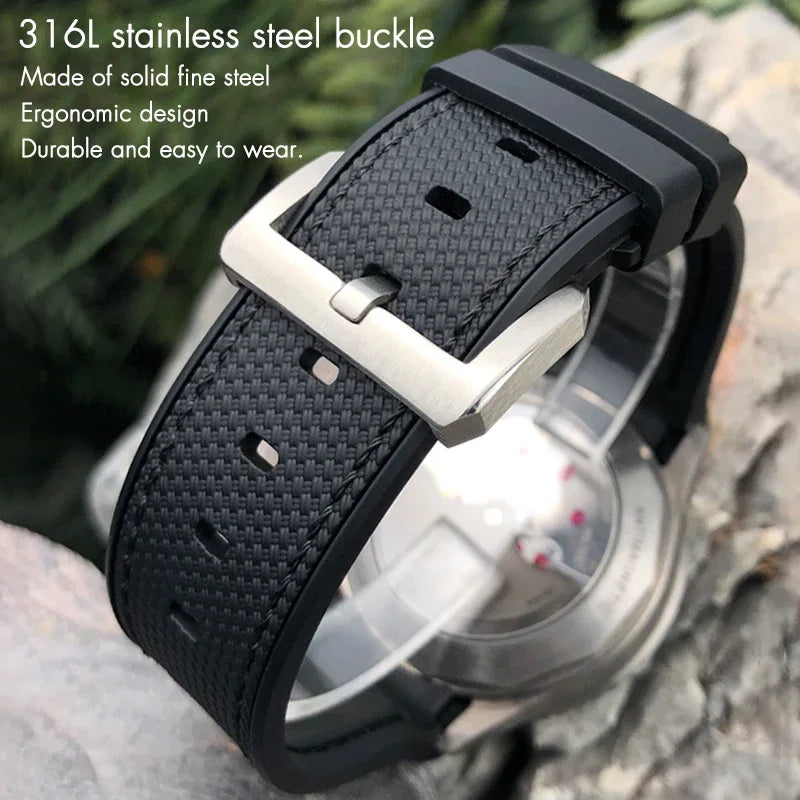 Nouveau bracelet de montre en caoutchouc naturel 22mm 23mm pour bracelet Tudor noir baie Bronze bracelet bicolore bracelet de montre en Silicone souple outils gratuits