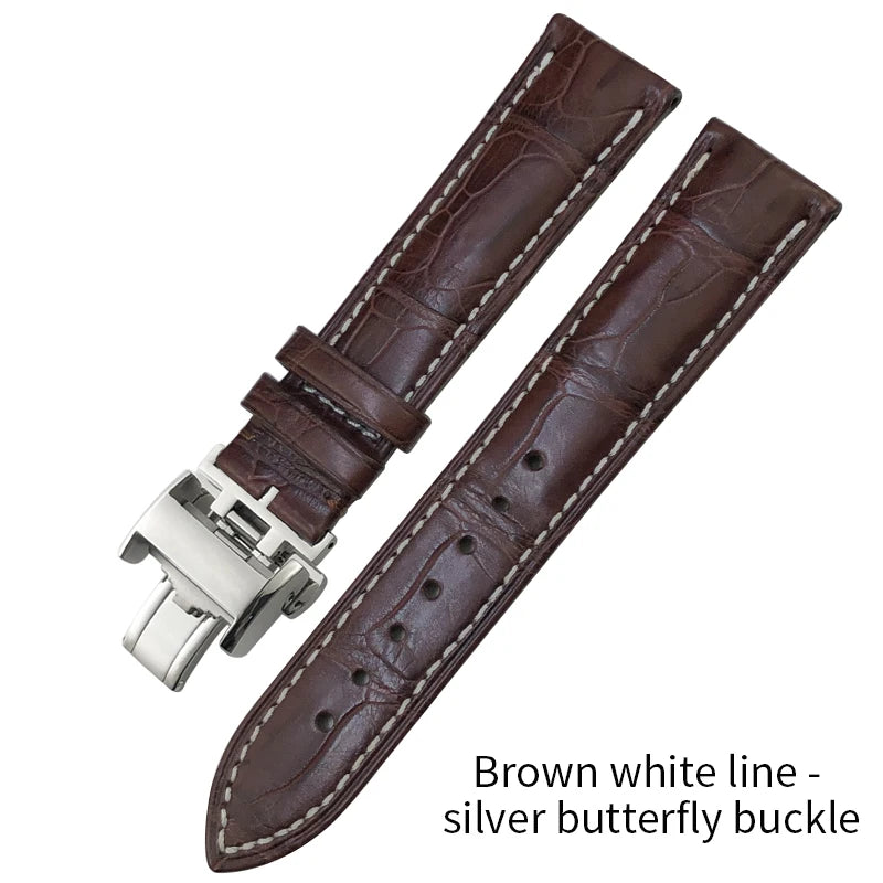 Cinturino di lusso in pelle di coccodrillo, 19mm, 18mm, 20mm, 21mm, 22mm, per Longines Master, fibbia déployante, da donna e da uomo