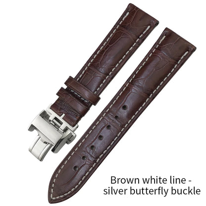 Cinturino di lusso in pelle di coccodrillo, 19mm, 18mm, 20mm, 21mm, 22mm, per Longines Master, fibbia déployante, da donna e da uomo