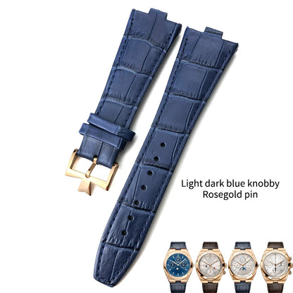 Remplacement du bracelet de montre en cuir de vachette véritable pour homme, VachAnderConstantin, cuir de veau d'outre-mer, noir, bleu, marron, bracelet, 25mm x 9mm
