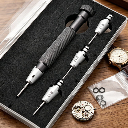 BUSLUO Stahlschraubendreher 1,2/1,4/1,8 mm für Uhrenreparaturen, tragbare Werkzeuge zum Entfernen von Uhrenarmbändern mit Mini-Verbindungsstiften für Uhrmacher