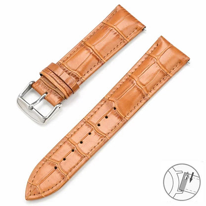 Bracelet en cuir véritable de vache pour Seiko Tissot, bracelet de montre universel à dégagement rapide 12 13 14 15 16 17 18 19 20 21 22 23 24 26mm