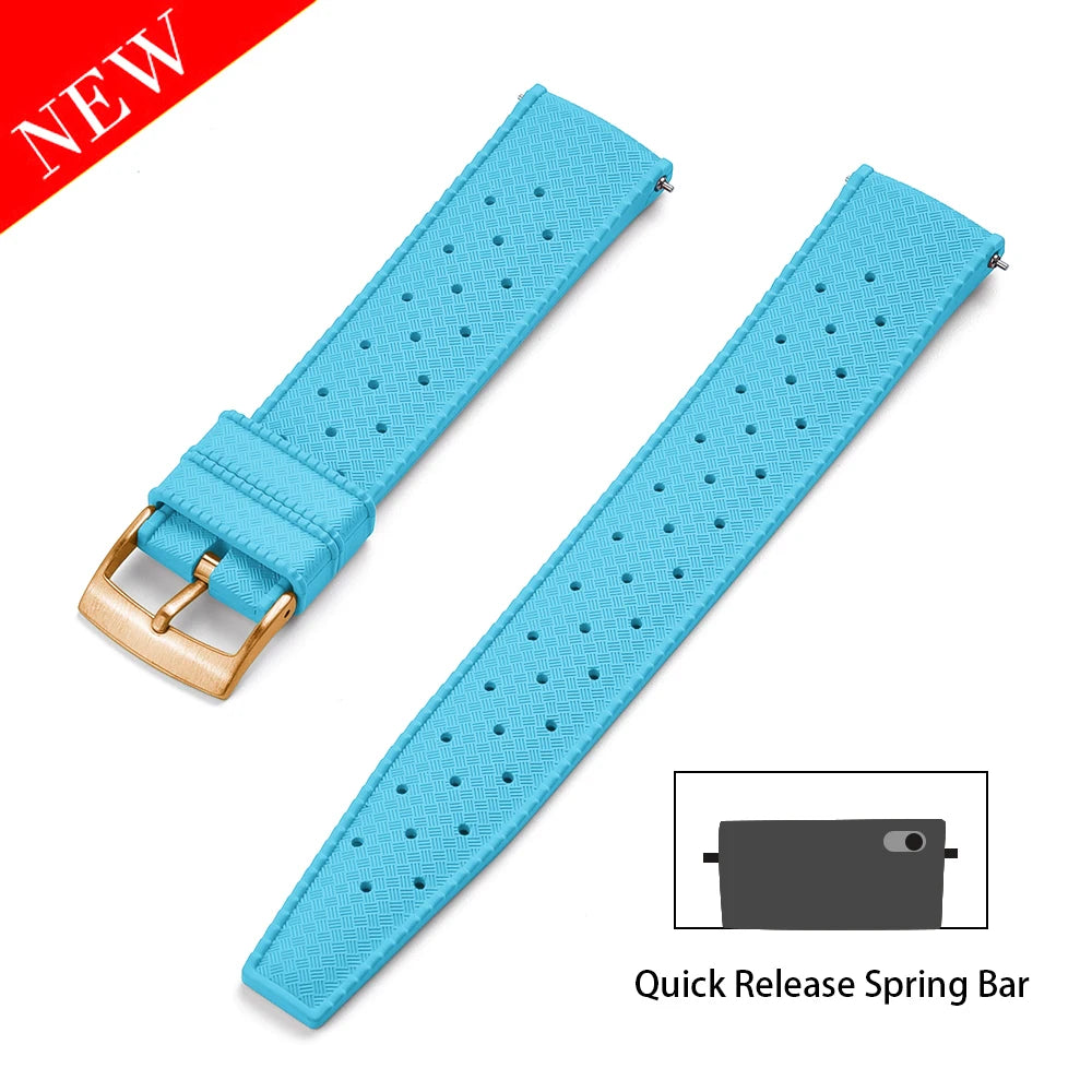 Premium FKM Rubber Watch Band Quick Release 18mm 20mm 22mm 24mm Rubber Watch Strap Smart Watch Bracelet