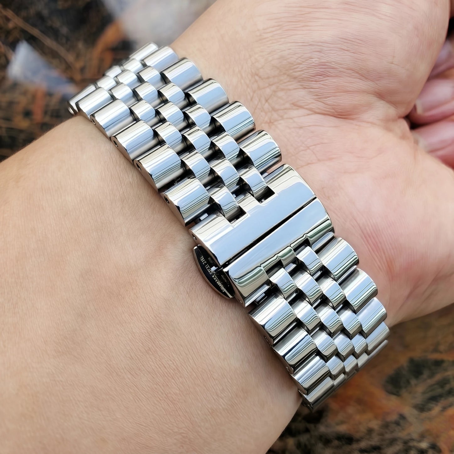 Bracelets de montre en acier inoxydable poli argent 16 18 19 20 21 22mm, accessoires de Bracelet de montre en métal