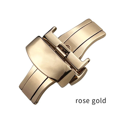 Bracciale con chiusura deployante in acciaio inossidabile, fibbia a farfalla pieghevole a doppio clic per cinturino orologio 12mm 14mm 16mm 20mm 22mm, strumenti in regalo