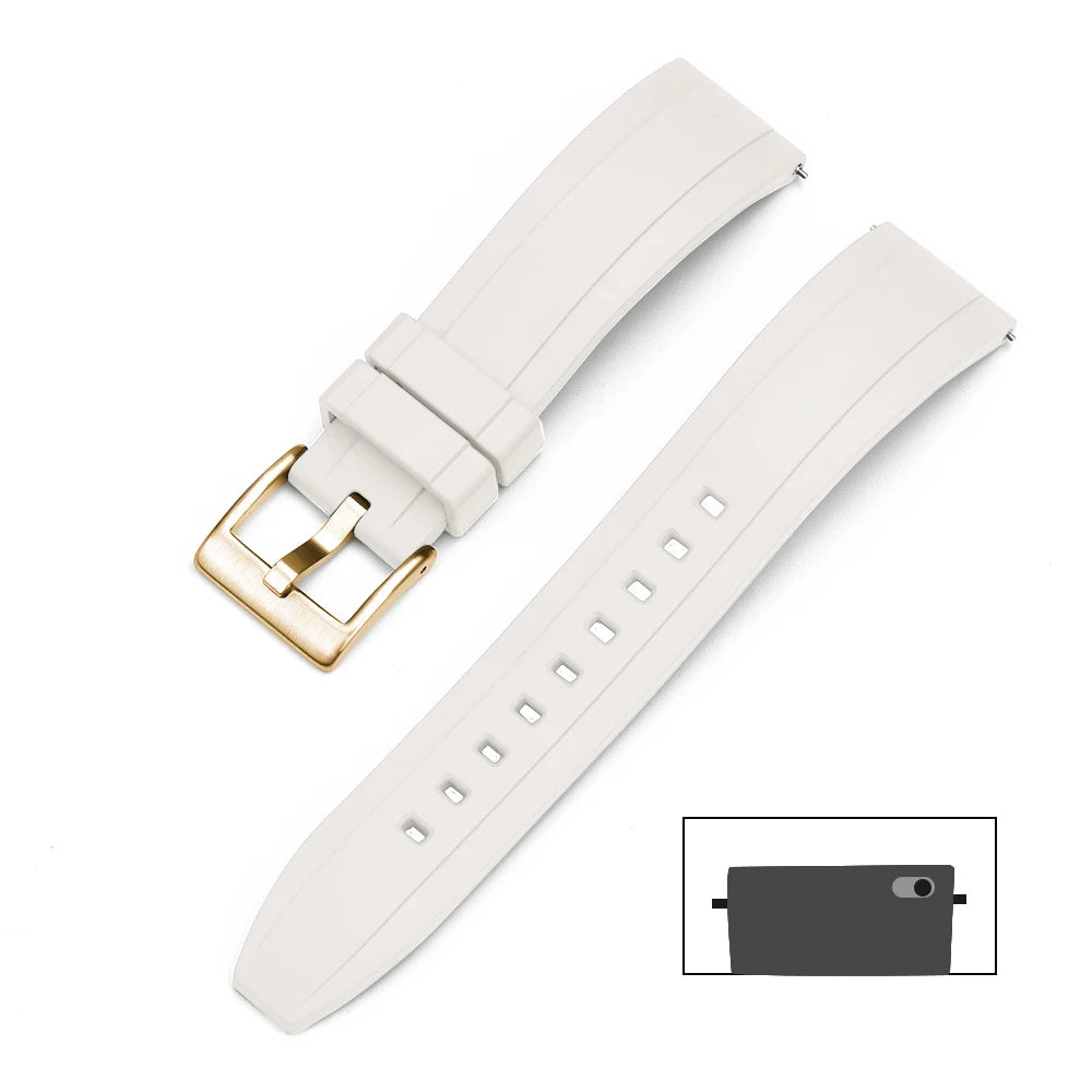 Bracelet de montre en caoutchouc FKM vulcanisé de qualité supérieure 18mm 19mm 20mm 21mm 22mm 23mm 24mm bracelets de montre à dégagement rapide