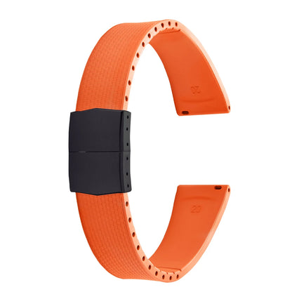 Cinturini per orologi in gomma Delugs CTS Fkm da 20 mm con fibbia a farfalla, 4 colori, texture unica, cinturino per orologi a sgancio rapido per orologi di marca