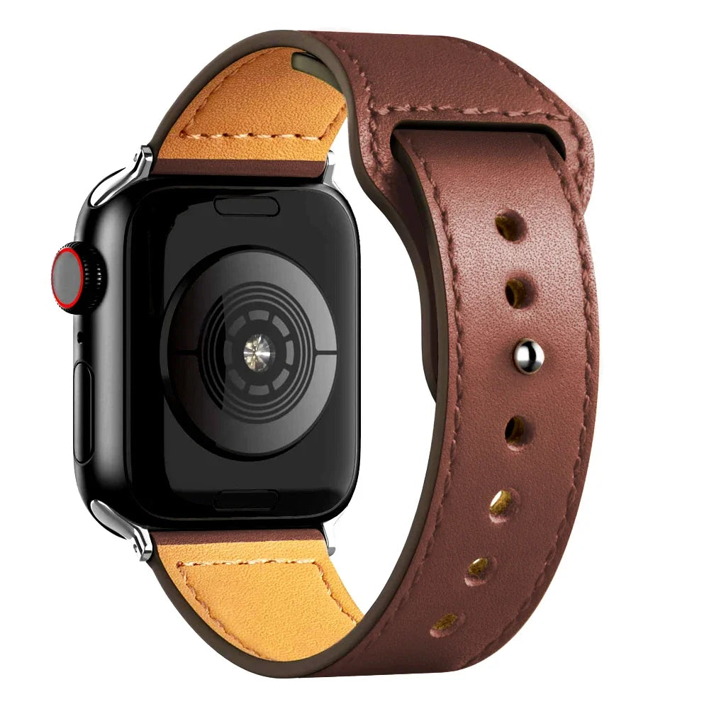 Cinturino in pelle per Apple Watch, Ultra 3, 49mm, 46mm/42mm, 41mm/45mm, 44mm, 40mm, iWatch serie 11 10 9 8 7 4 5 6 se