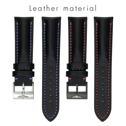 Bracelet de montre en cuir véritable de haute qualité, 20mm, 21mm, 22mm, adapté aux outils de bracelet de montre Breitling Superocean Navitimer Avenger noir