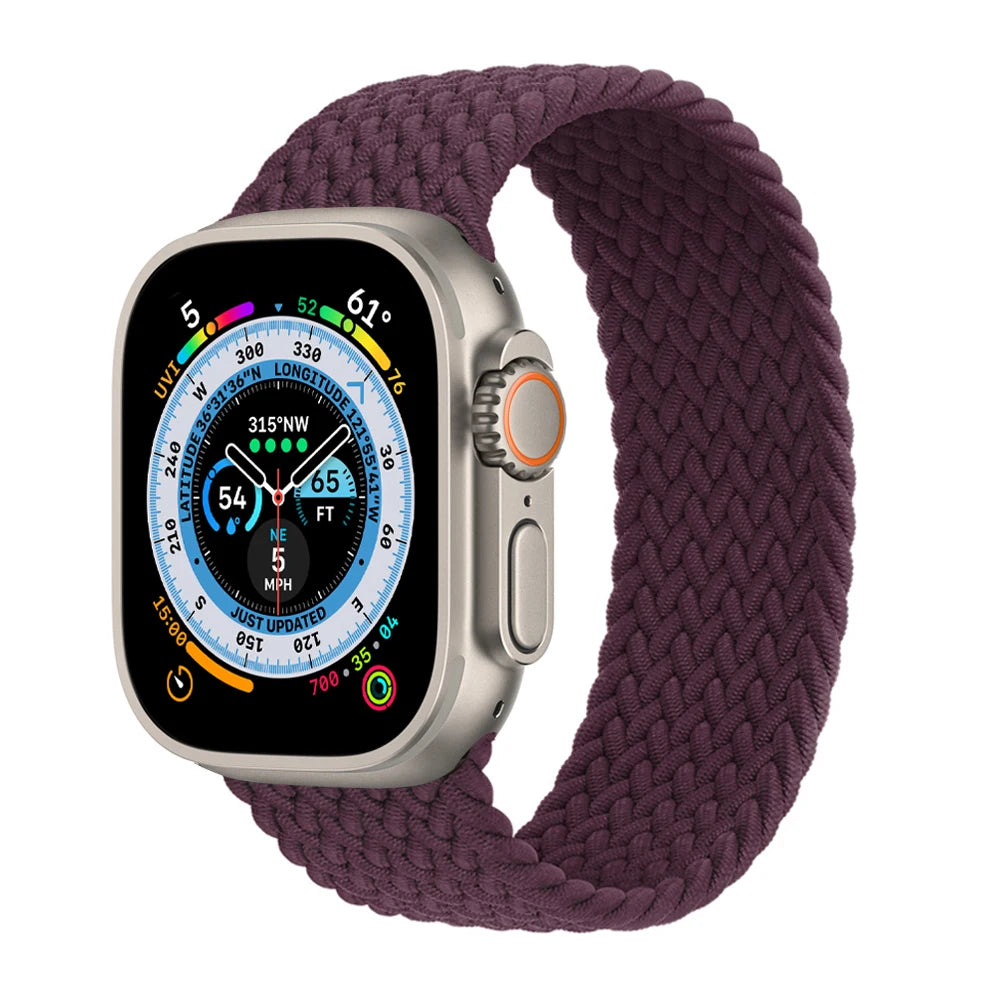 Bracelet tressé Solo Loop pour Apple Watch, 46mm 44mm 40mm 45mm 41mm 42mm, Correa, iWatch Series 11 10 9 SE 8 7 6 5 4 3
