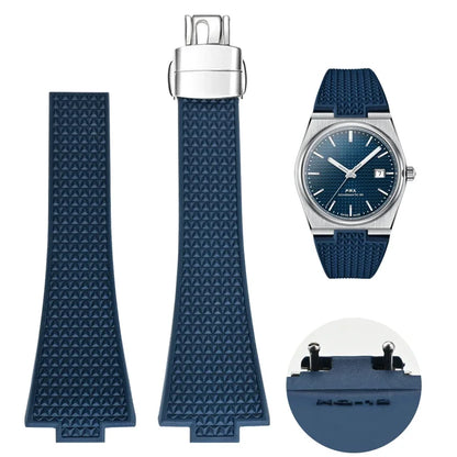Quick-release watch strap for Tissot PRX series 11mm 12mm T137.407/T137.410 Super Player Fluorocarbon Rubber Watch Strap FKM