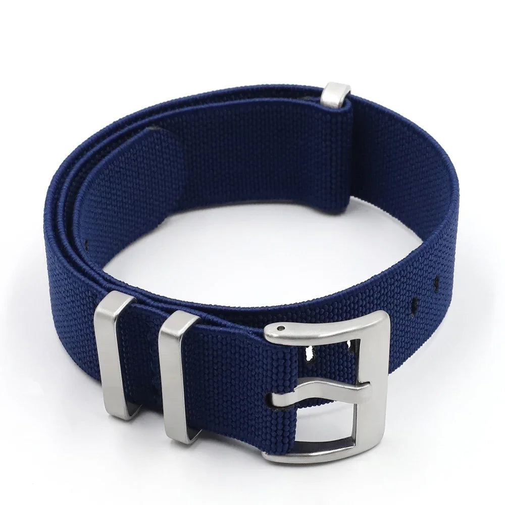Premium Quality Nylon Watch Strap, 18mm 20mm 22mm, Black, Green, Khaki, Grey, Elastic, Replacement Bracelet for Men