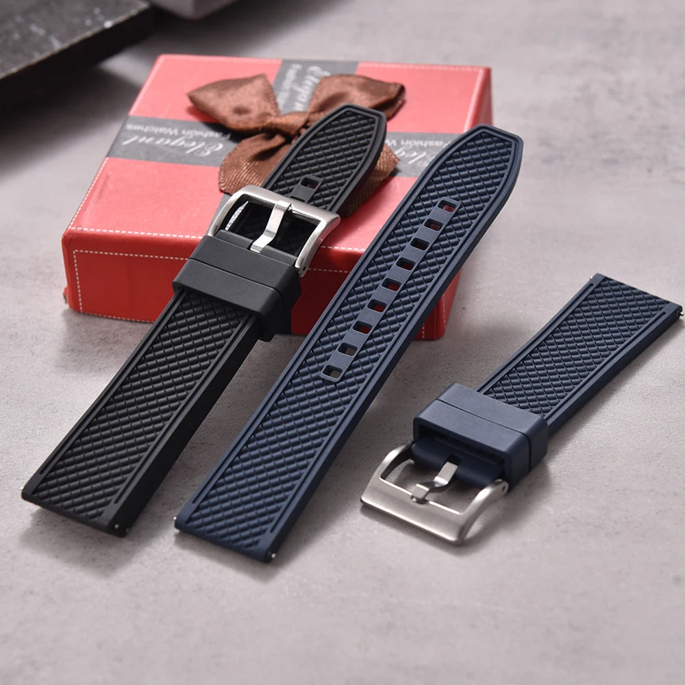 Nouveau Design HAISCH FKM bracelet de montre en caoutchouc 18mm 20mm 22mm 24mm forme de balle bracelets de montre à dégagement rapide bracelets de plongée étanches