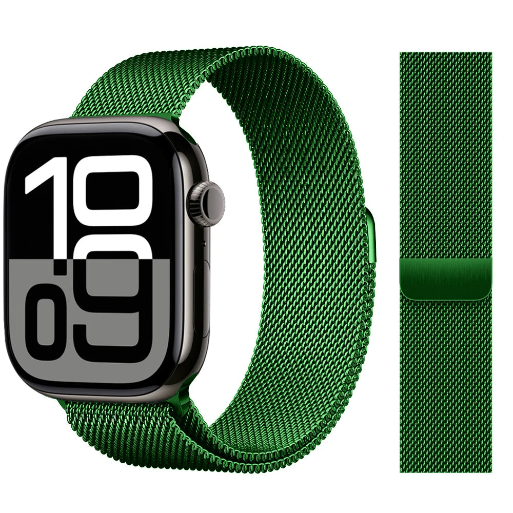 Apple Watch 米兰尼斯表带，46mm 44mm 45mm 40mm 42mm 41mm，适配 iWatch 系列 11 10 9 8 SE 7 6 Ultra 3 2