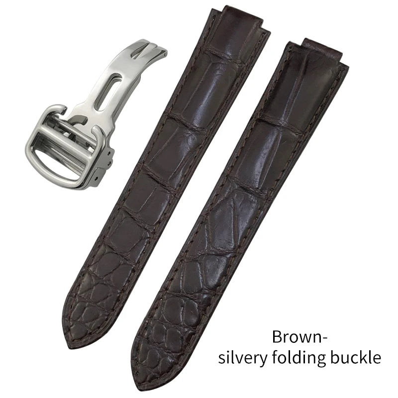 Bracelet de montre en cuir véritable pour Cartier Ballon Wiltshire u de Cartier, peau de crocodile, noir, marron, 14mm, 16mm, 18mm, 20mm, 22mm