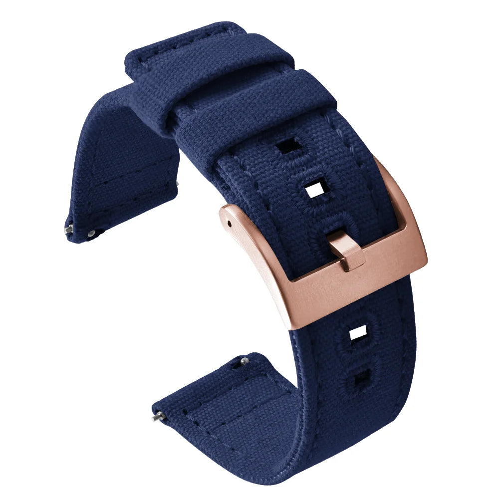 Universal Nylon Watch Strap, 20mm 22mm Quick Release Durable Retro Canvas Sport Belt for Omega Seiko Cartier