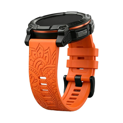 Bracelet en Silicone gravé, 20mm, 22mm, 26mm, pour Garmin Fenix 7X 7 Pro Solar/6X 6 Sapphire 5 5X Plus 3 3HR/Epix, bracelet de montre QuickFit
