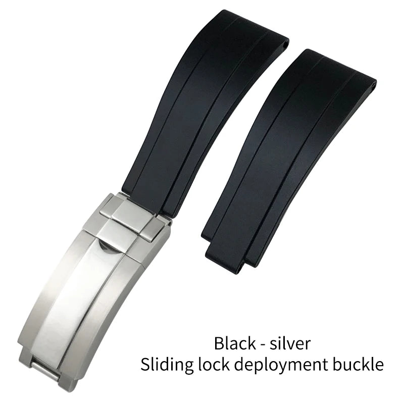 Natural Rubber Watch Strap for Rolex SUBMARINER Explorer Air King Deepsea, Soft Silicone Watch Band, High Quality, 20mm, 21mm