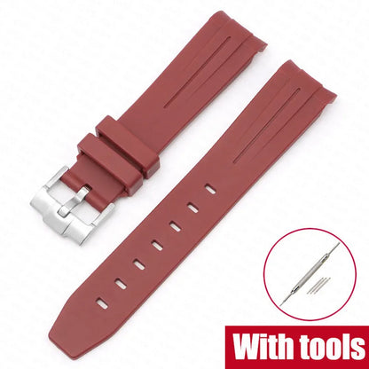 Curved End Rubber Strap for MoonSwatch, 20mm, for Men and Women, Waterproof Sport Watch Band