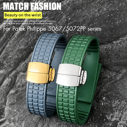 Cinturino per orologio in gomma fluorurata FKM morbida di alta qualità, 19 mm, cinturino di ricambio per Patek Philippe Aquanaut Luce 5067 5068 5072 PP, orologio da donna