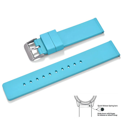 Bracelet de montre en caoutchouc Premium lisse - Rapide / Universel