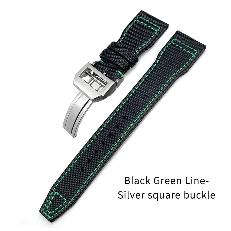 Cinturino per orologio in pelle di vitello e nylon, 20mm 21mm 22mm, per IWC BIG Pilot SPITFIRE TOP GUN IW3890 IW3880, nero, verde, blu