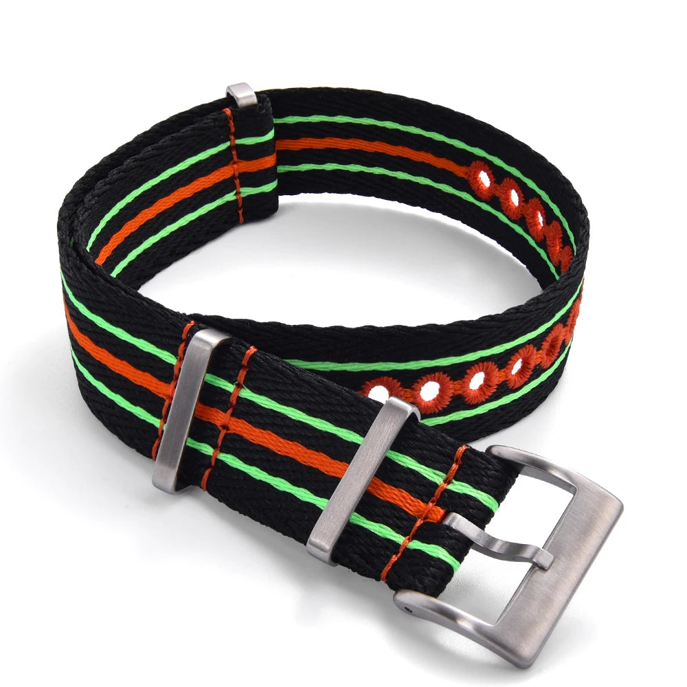 Bracelets de montre lumineux en Nylon recyclé, 20mm 22mm, tissés brodés, écologiques, pour montres de la série Scuba cinquante