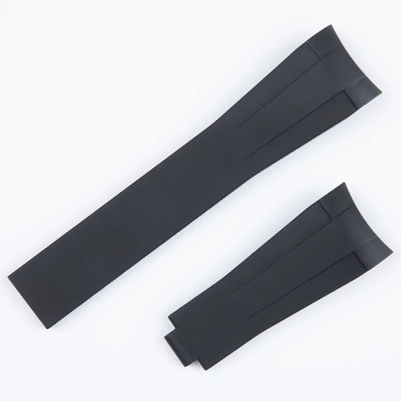 FKM Fluoro Rubber Watch Strap Natural for Rolex 20mm Submariner Daytona OYSTERFLEX GMT with Deployant Clasp