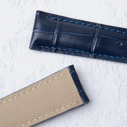 Italian Calfskin Leather Watch Strap, 19mm 20mm 21mm 22mm, for Omega Seamaster Speedmaster Planet Ocean 300/600 DE VILLE AT150 Bracelet