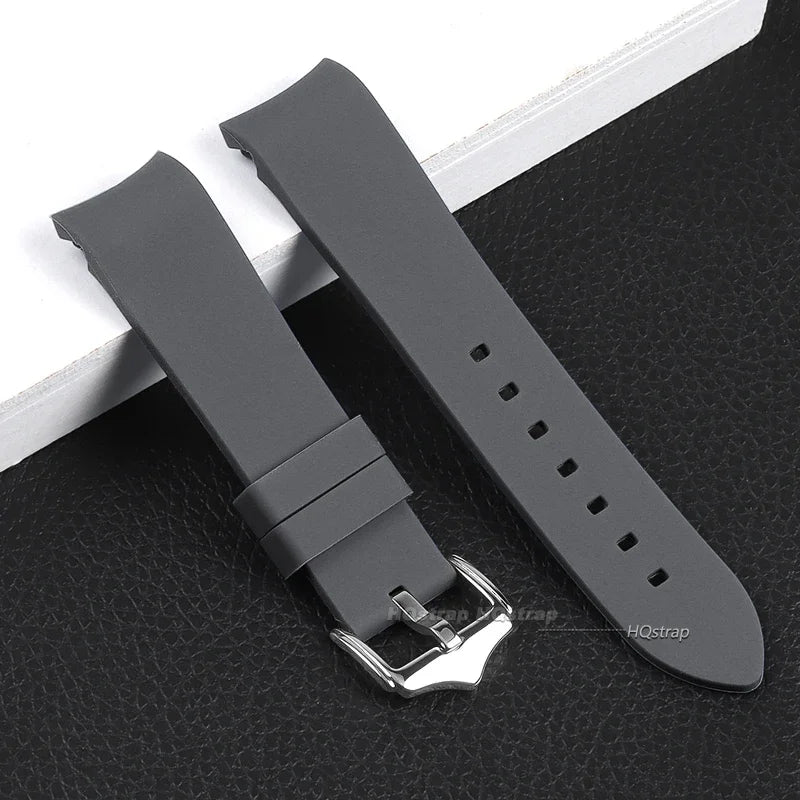 Bracelet en caoutchouc à extrémité incurvée, 20mm 22mm, en Silicone, pour Seiko, Bracelet de Sport étanche pour Rolex, haute qualité
