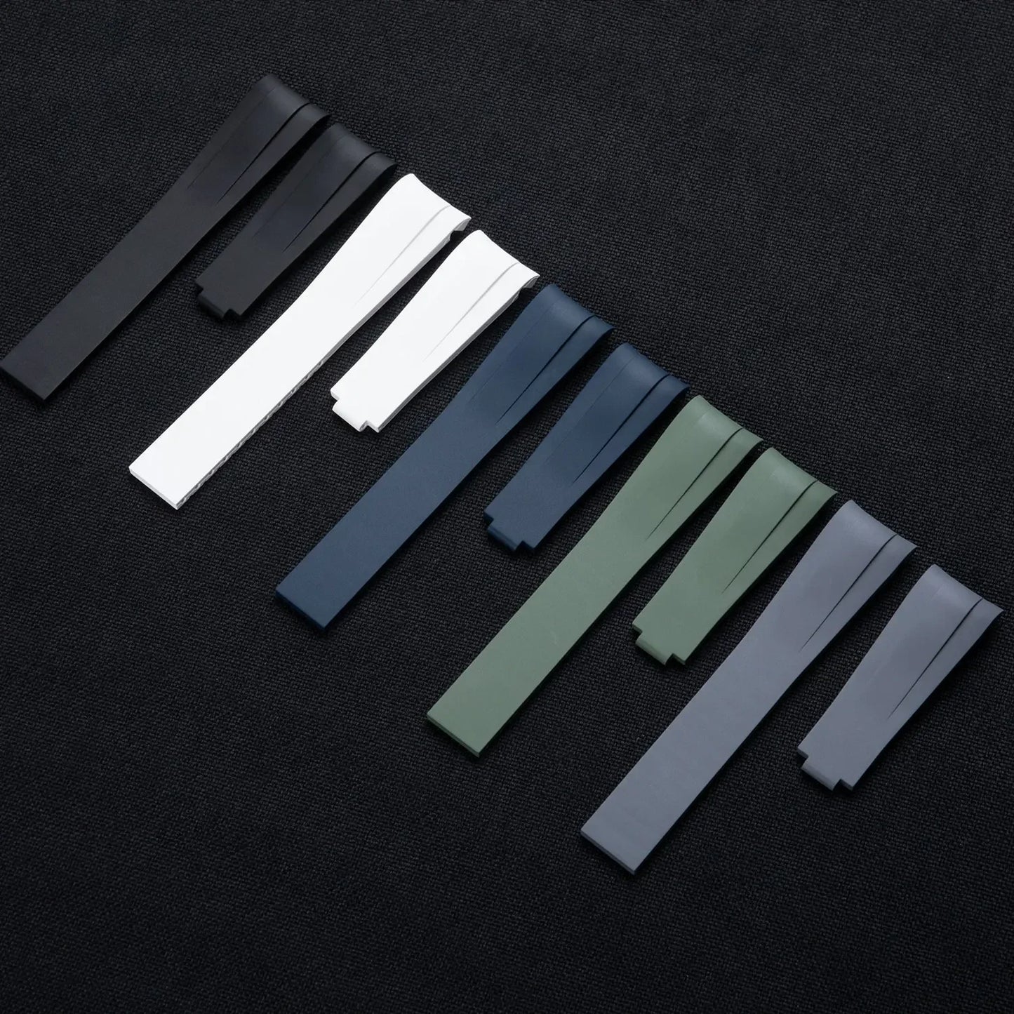 Cinturino FKM con estremità curve, in fluororubber morbido, regolabile, 20 mm 22 mm, per Tudor PELAGOS Black Bay 1958 39/41 mm 1954 37 mm