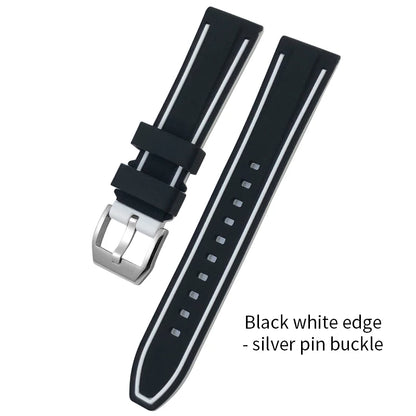 Bracelet de montre en silicone coloré pour IWC Omega Longines Tudor Breitling, bracelet de montre en caoutchouc souple, haute qualité, 19mm, 20mm, 21mm, 22mm