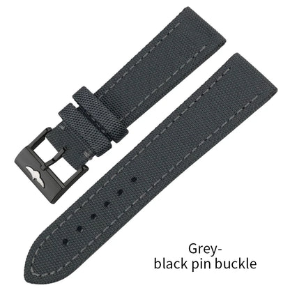 Bracelet de montre en cuir et nylon épais de qualité, 21mm 22mm, pour Breitling Avenger CHRONOMAT NAVITIMER SUPEROCEAN, bracelet de montre à fond jaune