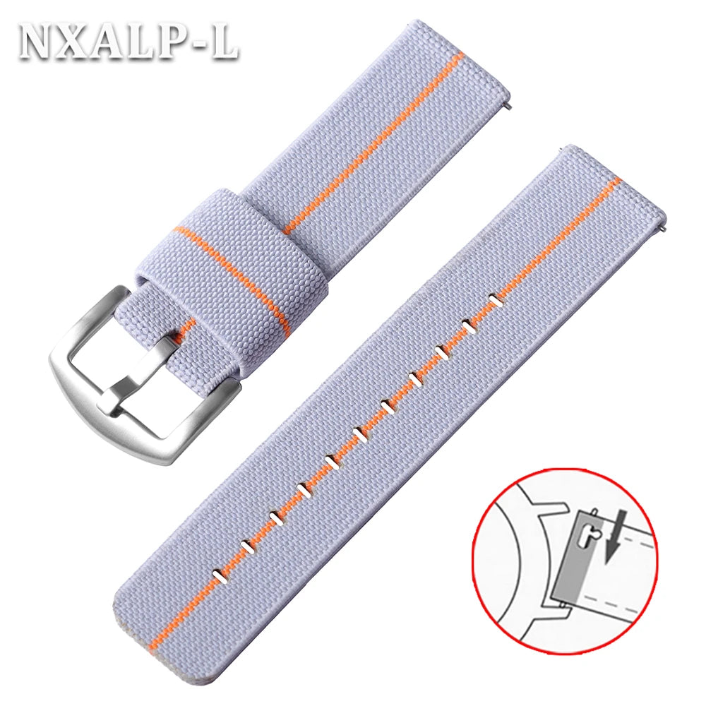 18mm 20mm 22mm 24mm Nylon Elastic Watch Strap Army Woven For Seiko Bracelet Military Sport Watch Band For Men Quick Release