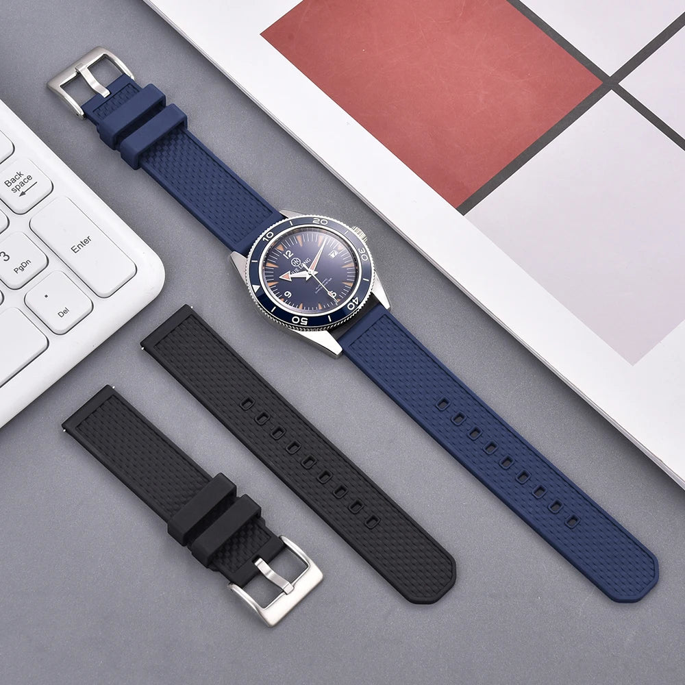 Premium Quality 18mm 20mm 22mm FPM/FKM Watch Strap, New Design Quick Release Fluoro Rubber Watchbands for Every Smartwatch Brand