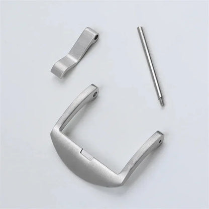 Spilla a ardiglione in acciaio inox 316L di alta qualità, fibbia in argento nero opaco per bracciale Panerai, chiusura a vite in gomma da 20 mm e 22 mm.