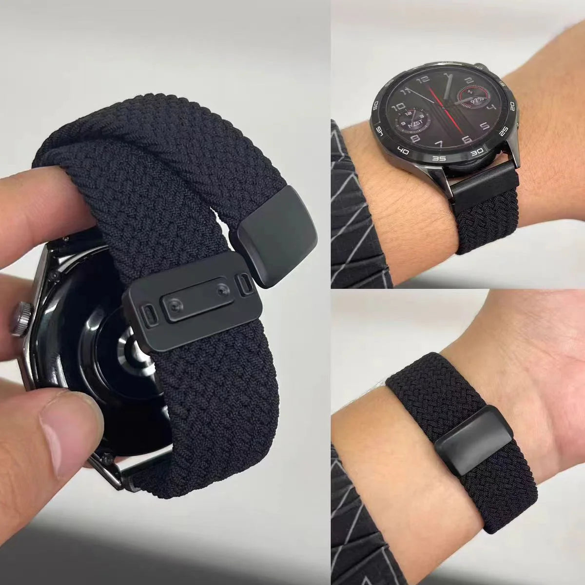 Cinturino elastico intrecciato da 18/20/22mm per Huawei Watch GT6 5 4 3, bracciale magnetico da donna e uomo per Garmin/Samsung