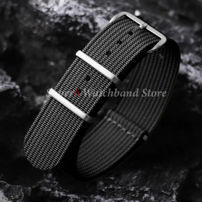 18mm 19mm 20mm 22mm New Ribbed Nylon Watch Strap Green Black Military Watchband for Seiko Army Sport Replacement Belt Strap