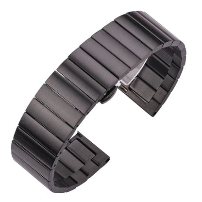 Bracelet de montre en acier inoxydable massif, 16mm 18mm 20mm 22mm, libération rapide, argent noir, métal brossé